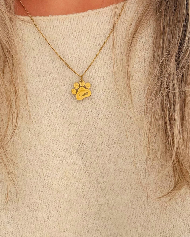 Kattenpoot ketting goud