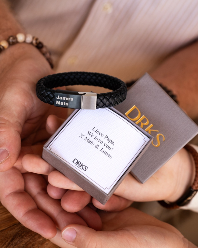 heren armband met sieradendoosje en tekst voor papa
