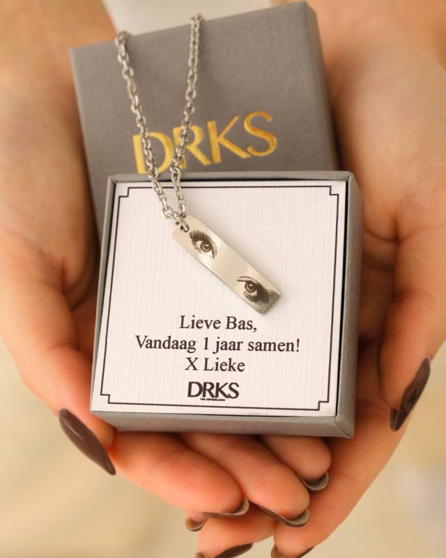 Graveerbare mannen ketting met ogen