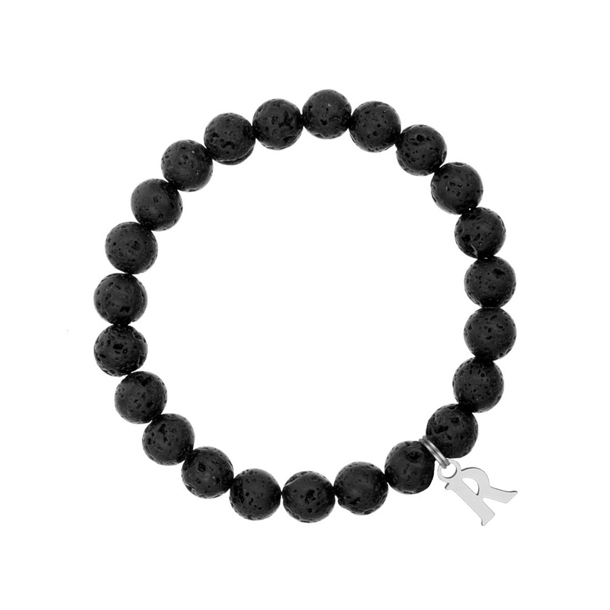 Herenarmband, roestvrij staal, pantserketting met letters, zilveren