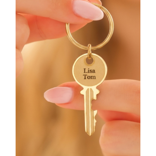 Gepersonaliseerde Key Sleutelhanger Goudkleurig