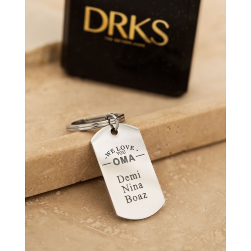 Sleutelhanger met naam - We love you oma!