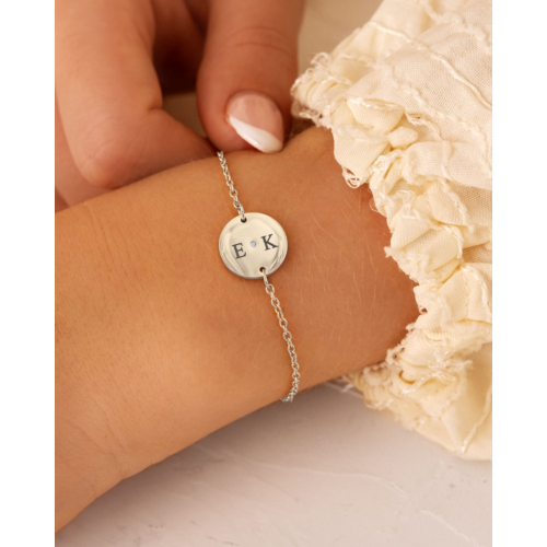 Armband 2 initialen steentje