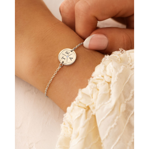 Armband 3 initialen steentje