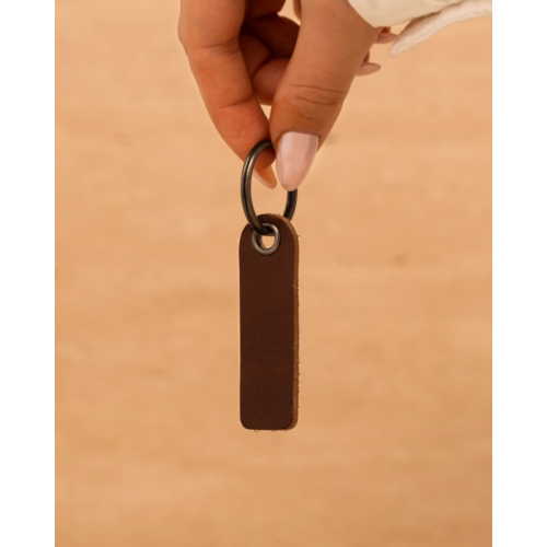 Leren sleutelhanger bruin