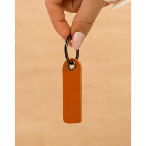 Leren sleutelhanger cognac