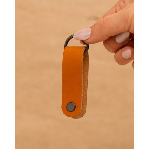 Leren sleutelhanger cognac