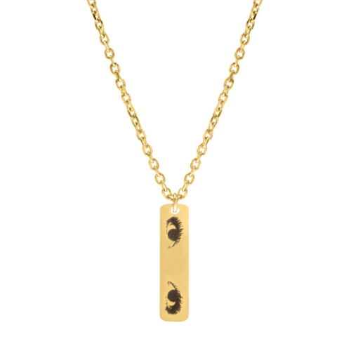 Graveerbare heren ketting met ogen goudkleurig