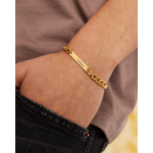 Mannen naam armband goud kleurig