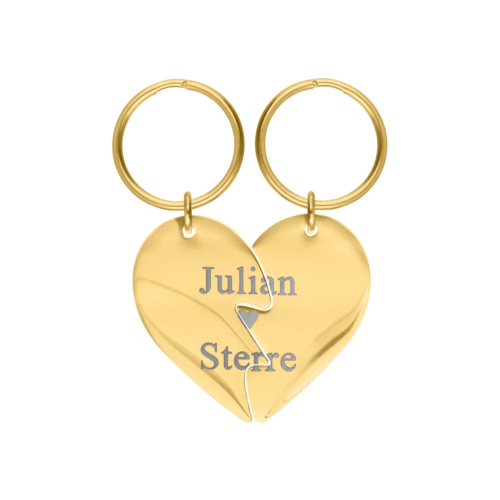 Gouden sleutelhanger met gebroken hartje