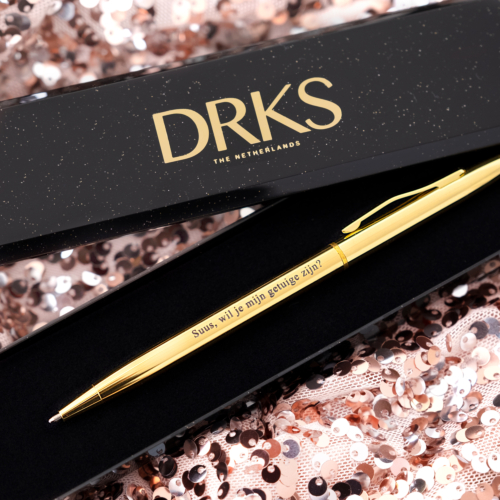 Pen met Gravering Goud Kleurig