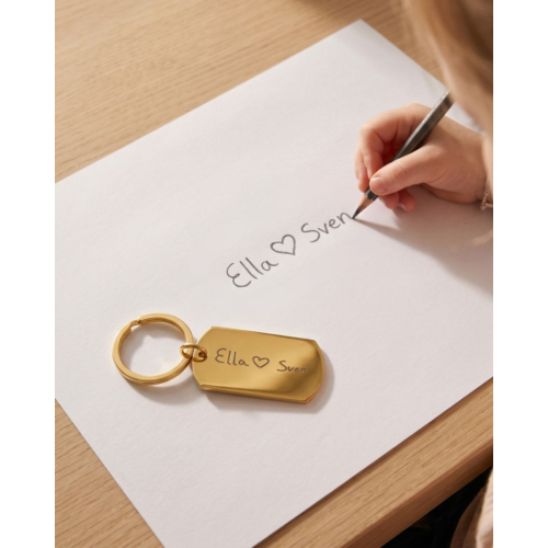 Sleutelhanger Met Eigen Tekst Goudkleurig