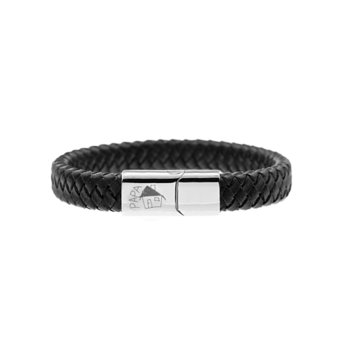 Leren mannen armband met handschrift