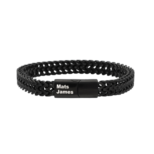 Heren armband zwart graveren