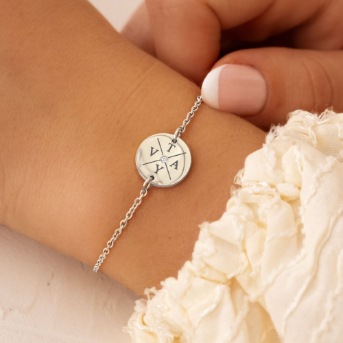 Armband 4 initialen steentje