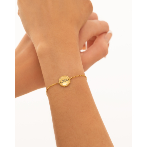 Graveerbare kinder armband vintage goudkleurig