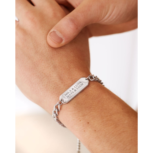Heren armband graveerbare bar