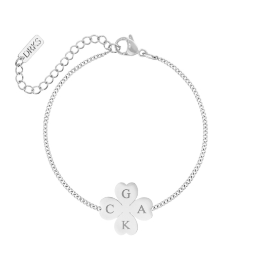 Zilveren armband met klavertje