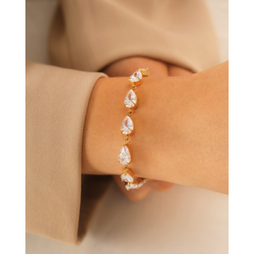 Exclusive armband met steentjes goudkleurig