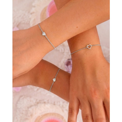 Moeder & dochter armband hartjes