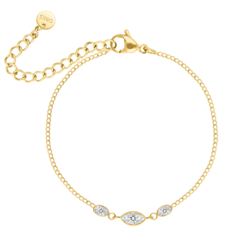 Shiny armband met steentjes goudkleurig
