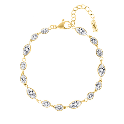 Armband luxe druppel steentjes goudkleurig
