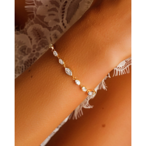 Armband luxe druppel steentjes goudkleurig