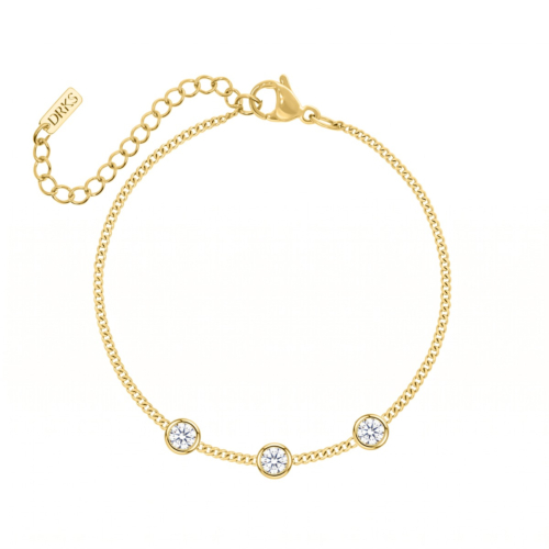 Loved ones armband 3 steentjes goudkleurig