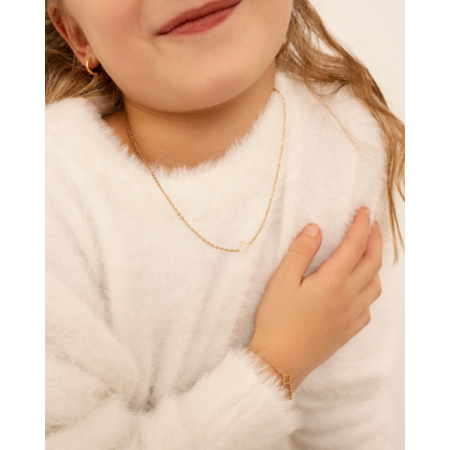Kinder ketting little clover goudkleurig