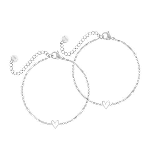 Moeder & dochter armband met hartje