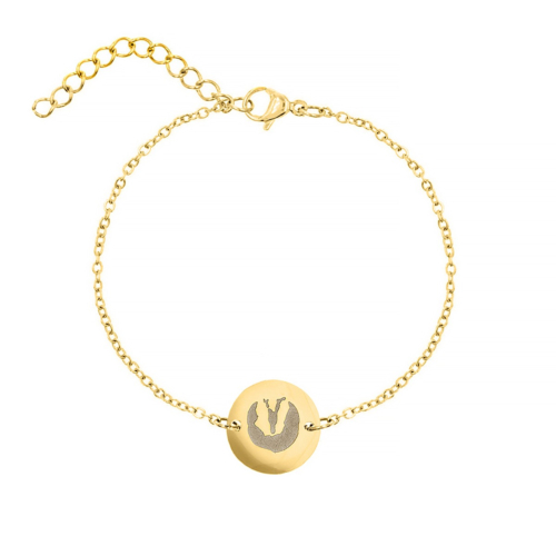Armband met hoefadruk paard goudkleurig