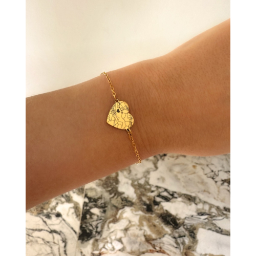 Where we met armband hartje goudkleurig