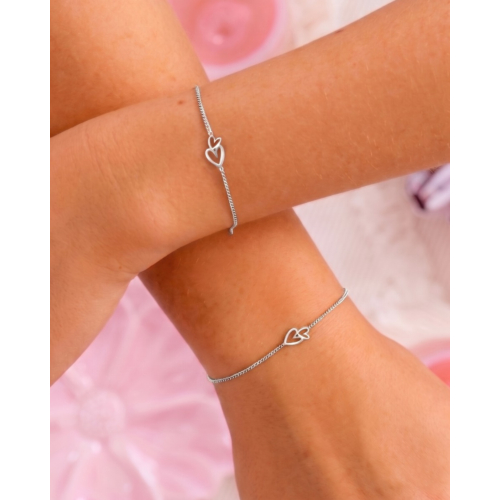 Moeder & dochter armband double heart
