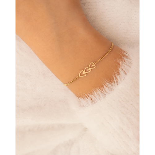 Hartjes armband kids goudkleurig
