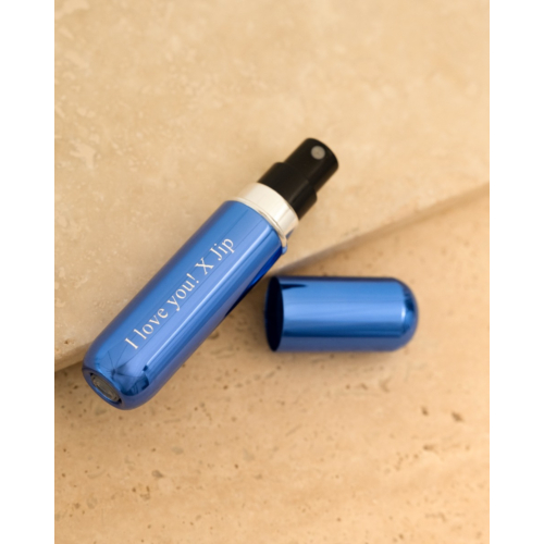 Parfumverstuiver met jouw gravering blauw