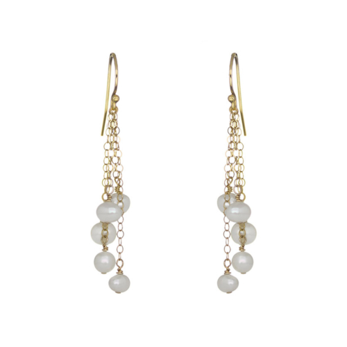Belle Gold Ivory Parel Oorbellen