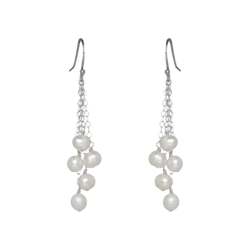 Belle Silver Ivory Parel Oorbellen