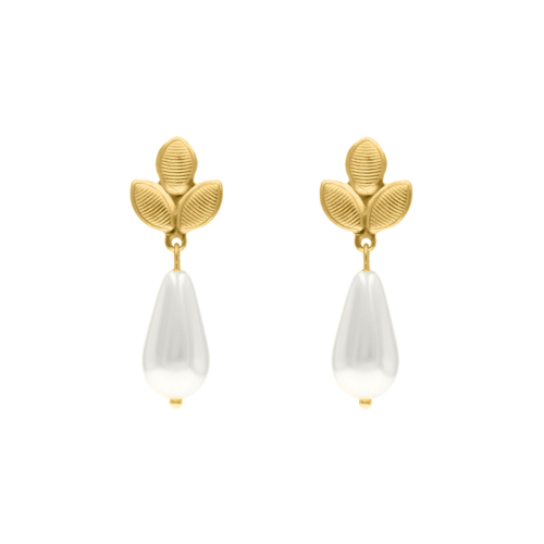 Gouden oorbellen met parels 