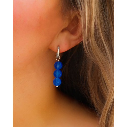 Oorringetjes blauwe steentjes