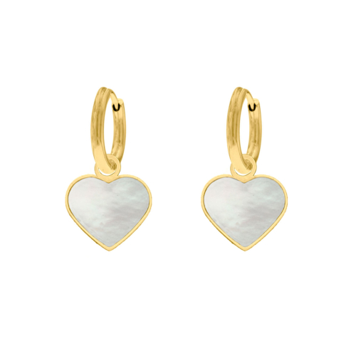 Oorbellen sea shell hartje goud kleurig