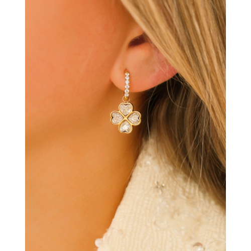 Lucky clover oorbellen goudkleurig