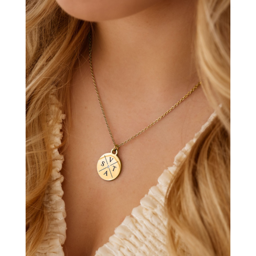 Ketting 4 initialen steentje kleur goud