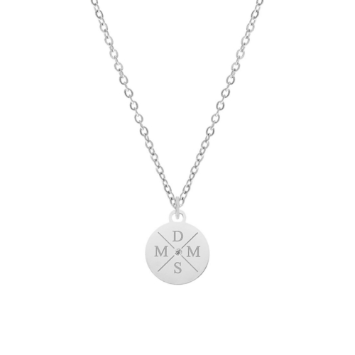 Ketting 4 initialen steentje