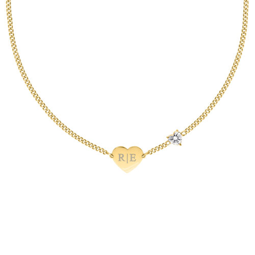 Graveerbare love ketting met steentje goudkleurig