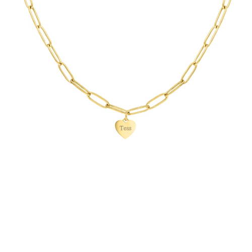 Ketting met hartje graveren goudkleurig