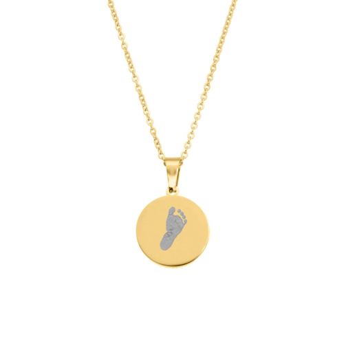 Graveerbare ketting voetafdruk goudkleurig