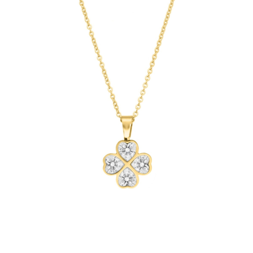 Gouden lucky clover ketting