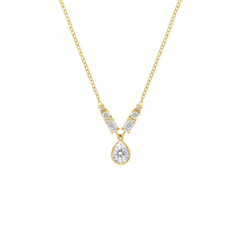 Gouden ketting met steentjes