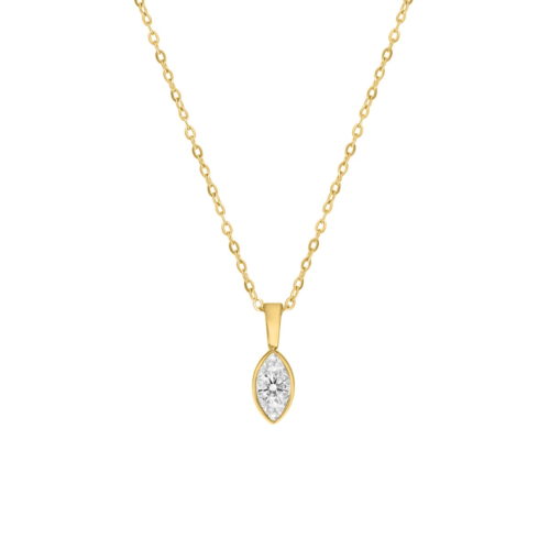 Ketting met druppel steentje goudkleurig