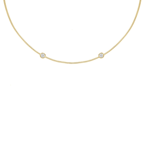 Loved ones ketting 2 steentjes goudkleurig